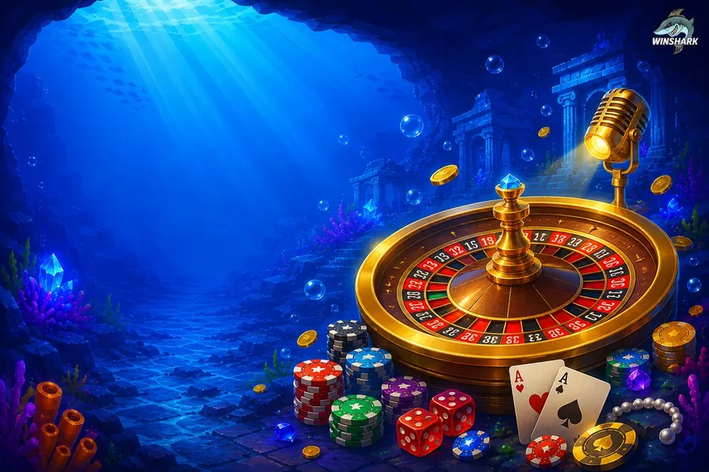 WinShark Live Casino mit Roulette und Chips